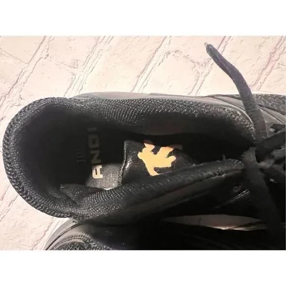 And1 Men's Size 10.5 Capital Basketball Shoe Black Faux Leather Athletic Sneaker